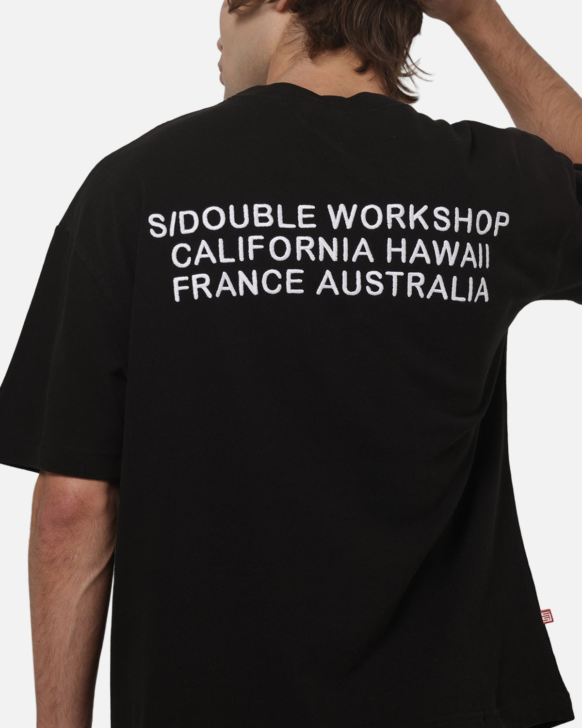 S Double S Double Country Text Heavy Weight T-Shirt Black
