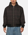 CARRE Carre Sherpa Lined Zip Hoodie Black Plaid